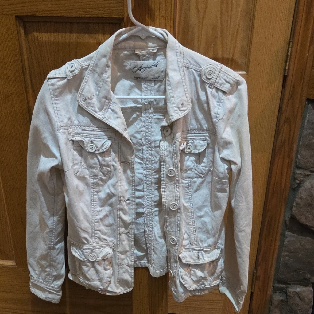 Aeropostale Cream Cotton Jacket